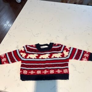 VINTAGE Baby Red and Navy Polar Bear Sweater